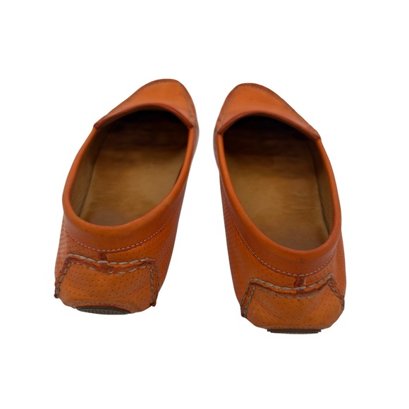 Peter Millar Men\'s Leather Driving Loafers Brown Orange Size 8M‎ Made in Brazil main image 4